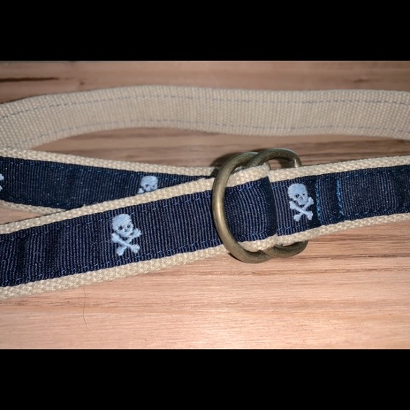 🔓CHILDREN’S PLACE 2T-4T TODDLER Skull Belt navy/tan - Picture 1 of 7